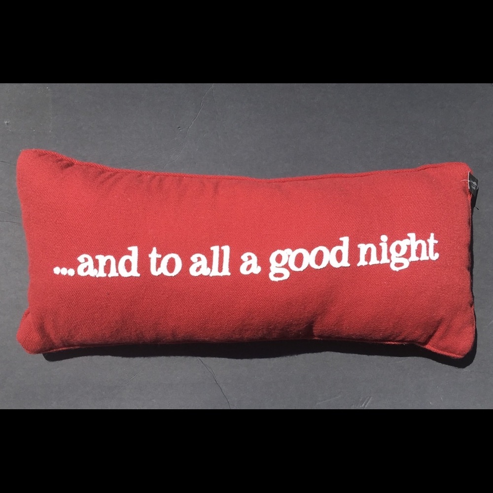 Threshold Throw Pillow And To All A Good Night Lumbar Christmas Holiday NWOT